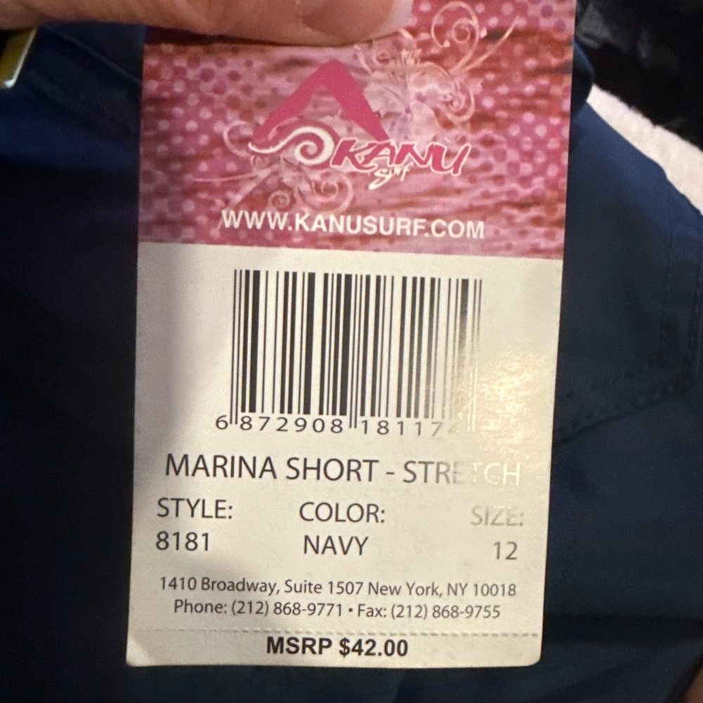 Kanu Surf Women’s Marina Short 4-Way Stretch Boardshort Navy Blue Size 12 NWT - Picture 4 of 4